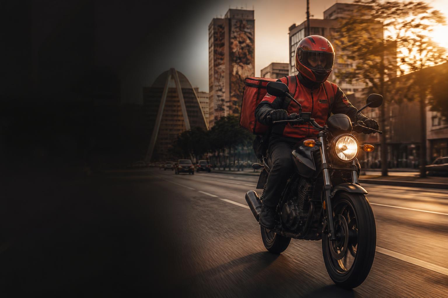 Motoboy da ViamotoqueiroBH realizando entrega rápida em Belo Horizonte